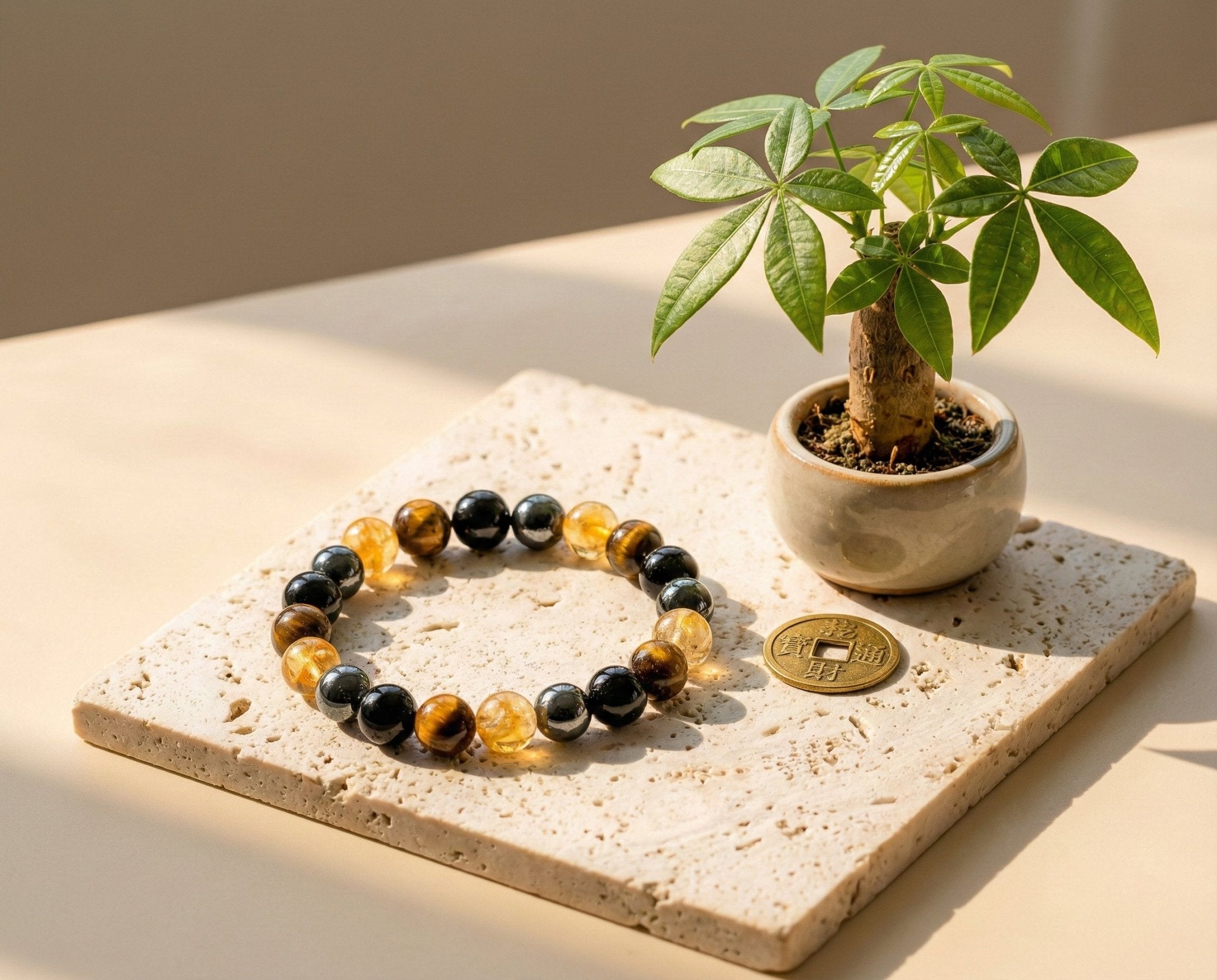 The Prosperity Anchor: Tiger's Eye & Citrine Manifestation Bracelet - ModernEnergyLab.com