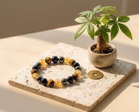 The Prosperity Anchor: Tiger's Eye & Citrine Manifestation Bracelet - ModernEnergyLab.com