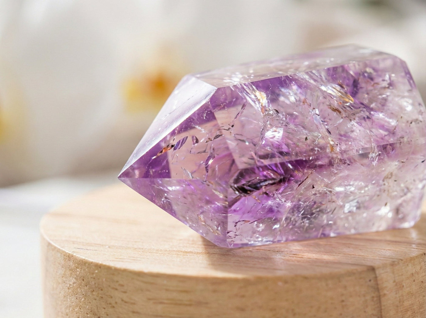 The Serenity Apex: Natural Amethyst & Wood Light - ModernEnergyLab.com