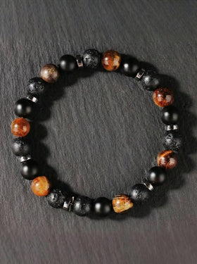The Wealth Magnet: Tiger Eye & Volcanic Lava Stone Bracelet - ModernEnergyLab.com