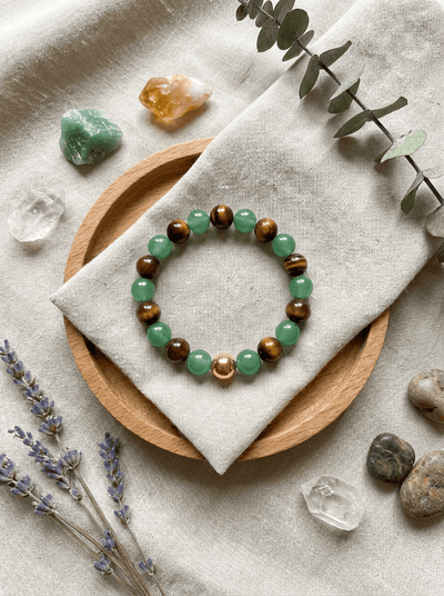 The Wealth Manifestation Anchor | Genuine Tiger's Eye & Green Aventurine | Daily Mindfulness Bracelet - ModernEnergyLab.com