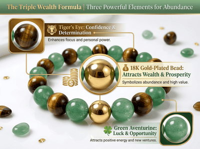 The Wealth Manifestation Anchor | Genuine Tiger's Eye & Green Aventurine | Daily Mindfulness Bracelet - ModernEnergyLab.com