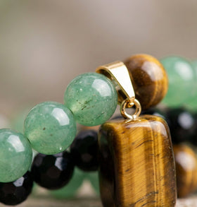 Title: The Prosperity Catalyst: Green Aventurine & Tiger Eye Necklace - ModernEnergyLab.com
