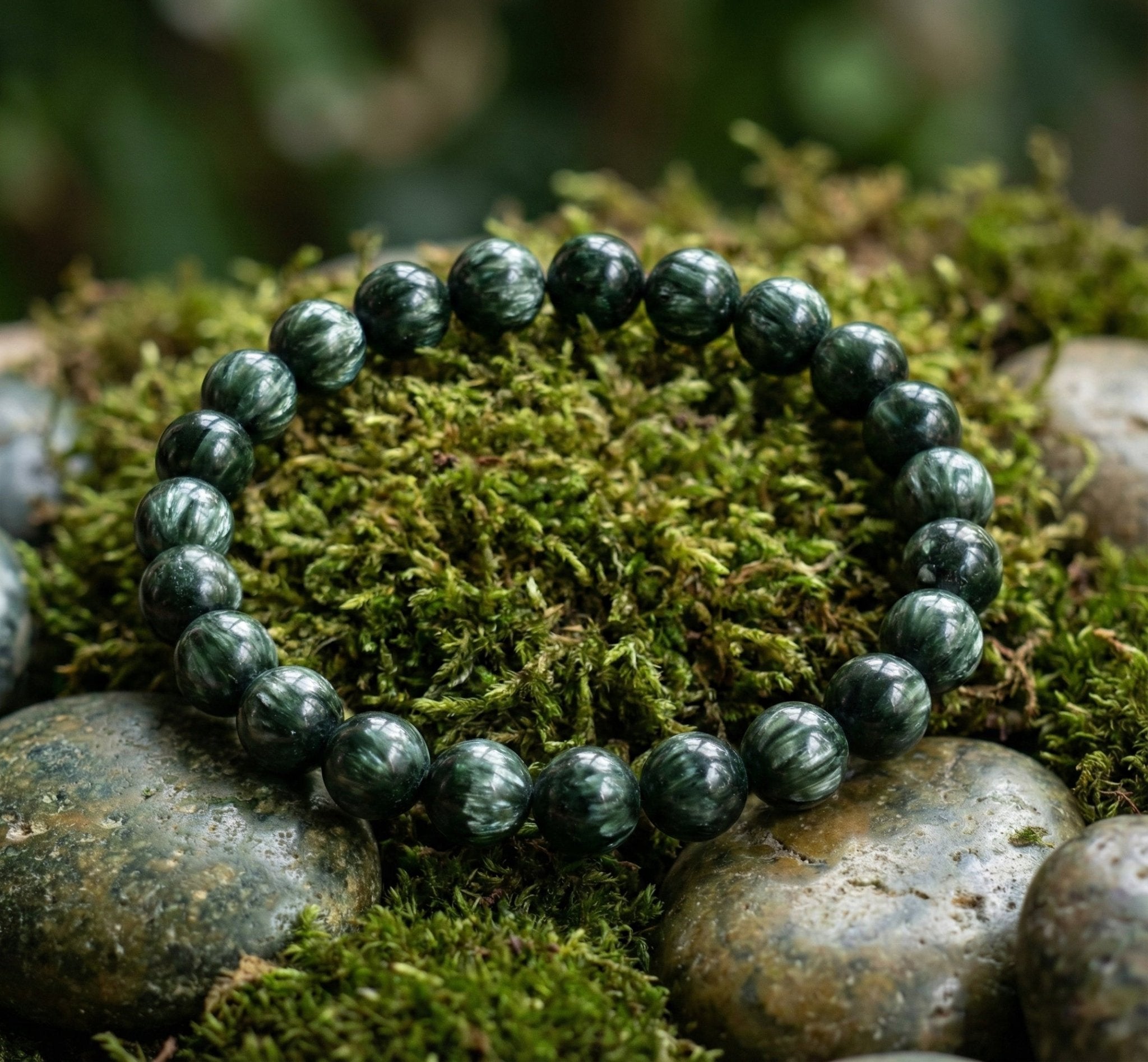 Verdant Renewal: The Natural Seraphinite Healing Bracelet - ModernEnergyLab.com
